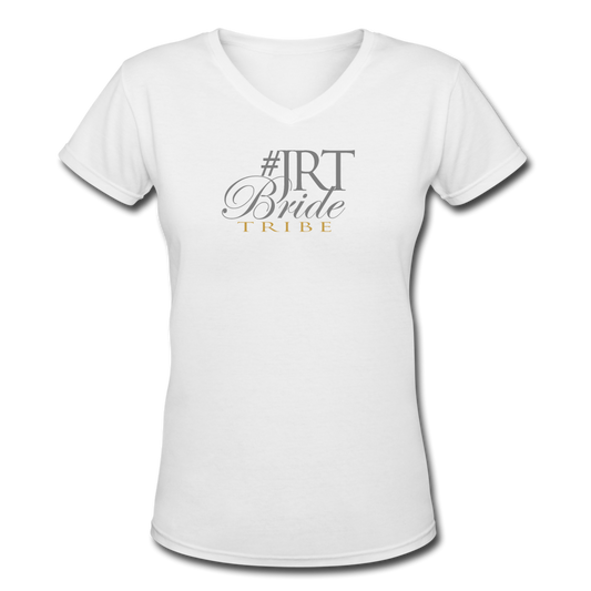 JRTBride Tribe Fitted V-Neck T-Shirt Gold - white