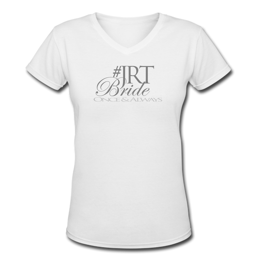 Once & Always JRTBride Fitted V-Neck T-Shirt Silver - white