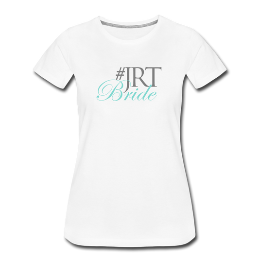 JRTBride Fitted Crew Neck T-Shirt Tiffany Blue - white