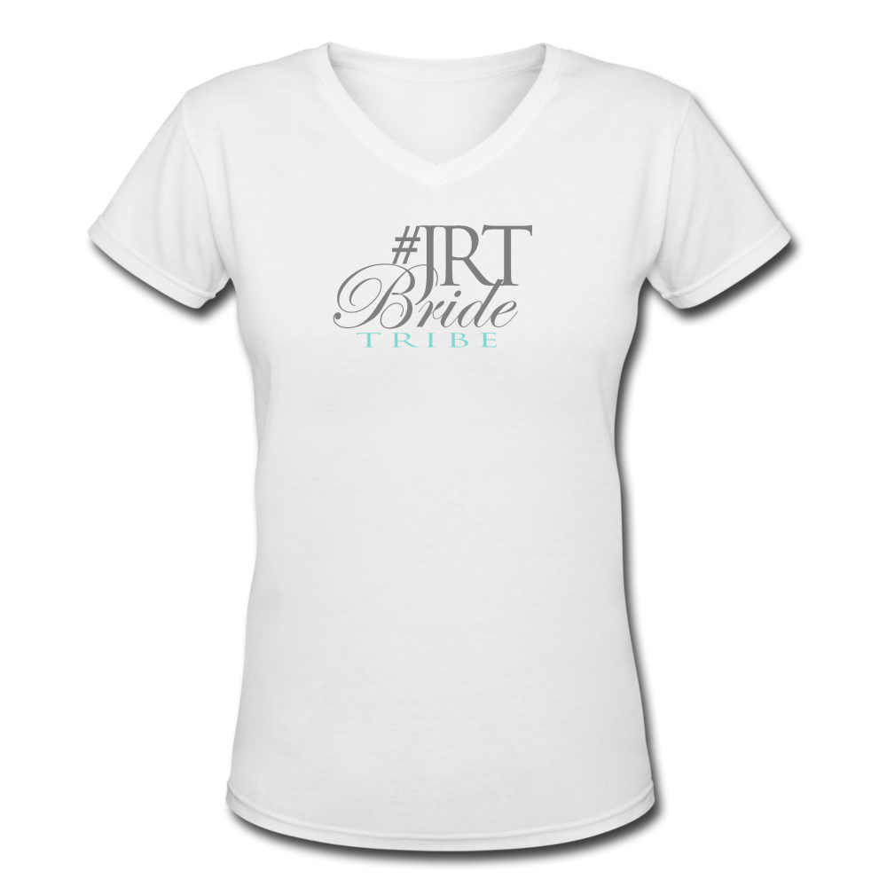 JRTBride Tribe Fitted V-Neck T-Shirt Tiffany Blue - white