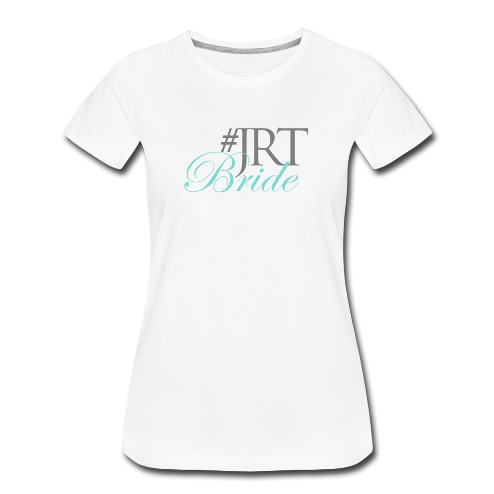 JRTBride Fitted Crew Neck T-Shirt Tiffany Blue - white